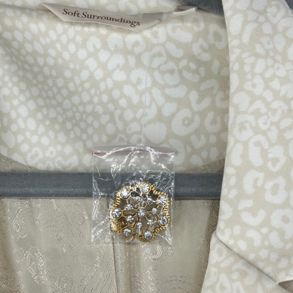 Soft Surroundings Leontine Ponte Animal Blazer Jacket Cream Womens Plus Size 2X - Picture 12 of 16
